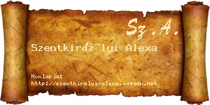 Szentkirályi Alexa névjegykártya